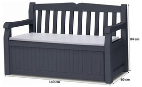 Eden garden műanyag kerti pad/tároló 265L grafit-világos szürke