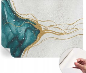 Öntapadós tapéta Divatos 3D fali ragasztó Türkiz vonalak 208x146 cm