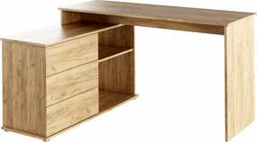Univerzális sarok PC asztal, tölgyfa artisan, TERINO