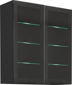 Felső szekrény, fekete, ARAKA/MENZO/SIBER 80 GS-90 2F