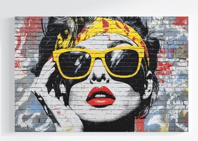 Vászonkép Canvas Fal Tégla Graffiti Nő Stílus Divat 120x80