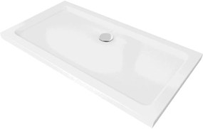 Mexen SLIM - Négyszögletű zuhanytálca 130x70x5cm + króm szifon, fehér, 40107013