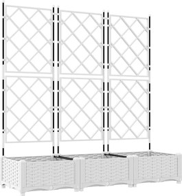 vidaXL Kerti cserép 3 pcs Fehér 120 x 40 x 125,5 cm Acél