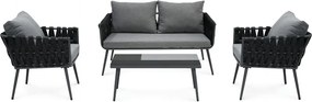 Kerti bútor garnitúra, fém, szürke, AZS-1604 GREY