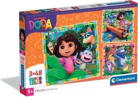 Dóra, a felfedező Jungle Quest 3x48 db-os puzzle Clementoni