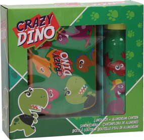 Dinoszaurusz Crazy szendvicsdoboz + alumínium kulacs szett