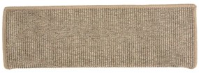 15 db lépcsőszőnyeg, 65 x 21 x 4 cm, sötétbézs, téglalap alakú széllel