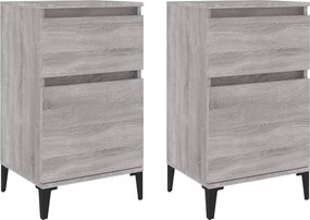 vidaXL 2 db szürke sonoma színű éjjeliszekrény 40 x 35 x 70 cm