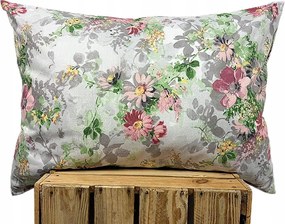 Pamut párnahuzat Prémium színes virágokkal szürke 1775 50x70