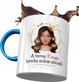 Kék Bögre Kinga Barátnőnek Ajándék Nyomtatott Fotóval