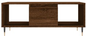 Barna tölgyszínű szerelt fa dohányzóasztal 90x50x36,5 cm