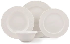24 db-os étkészlet, fehér porcelán