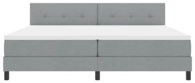 vidaXL Boxspring Ágy Mattal &amp; LED Fénnyel Szürke 200x200 cm Szövet
