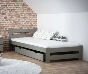 AMI nábytek LUX VitBed tömör fenyő ágy szürke 90x200cm