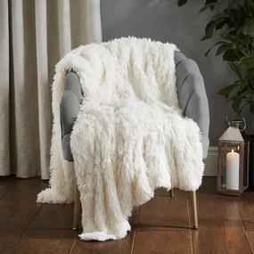 Krémszínű mikroplüss ágytakaró franciaágyra 245x280 cm Cuddly – Catherine Lansfield