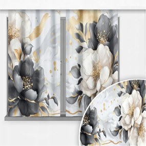 Kész Függönyök 2 Db-os Konyhai Függöny Szett 70X160 Alagút Függöny Minta 417