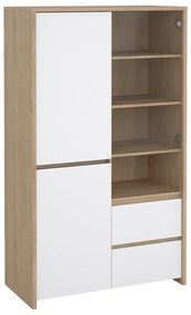 Fehér-natúr színű tálalószekrény tölgyfa dekorral 100x170x48 cm Next – Tvilum