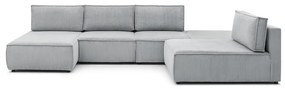 Világosszürke kordbársony sarokkanapé (variálható) Nihad modular – Bobochic Paris