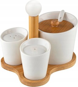 Cukortartó Sószóró Szett Florina Adria Porcelán Fehér