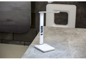 Immax 08934L - LED Asztali lámpa kijelzővel KINGFISHER LED/9W/230V fehér