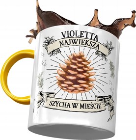 Sárga Bögre Violetta Barátnő Feleség Ajándék Nyomtatott Fotóval