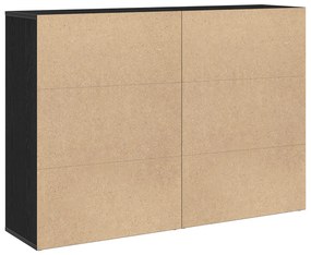 2 db fekete tölgy oldalszekrény 60x31x84 cm, mérnöki fa