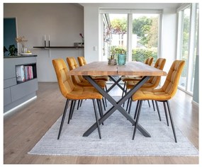 Middelfart 2 db étkezőszék mustársárga bársony huzattal - House Nordic