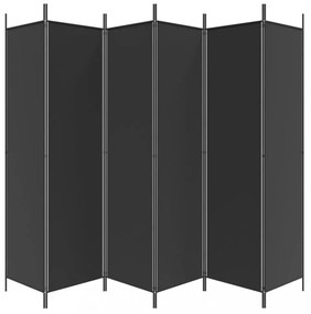 6 paneles fekete szövet térelválasztó 300x200 cm