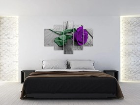 Kép - Lila rózsa zöld szárral (150x105 cm)
