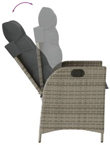 7 részes szürke polyrattan kerti étkezőgarnitúra párnával