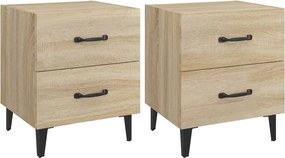 vidaXL 2 db sonoma-tölgy színű éjjeliszekrény 40 x 35 x 47,5 cm