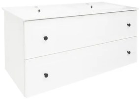 Naturel Forli Fürdőszobaszekrény mosdóval 120x53x46 cm fehér fényes FORLI120BIU