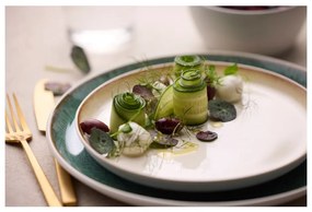 Fehér-zöld kőedény tányér ø 27 cm Gastro White/Green – Bitz