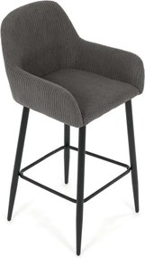Barová židle, šedá, látka,AUB-V4009 GREY6