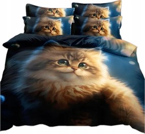 Ágyneműhuzat Cicák/sötétkék- 160x200 3 részes