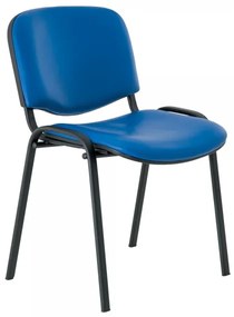 ISO bőr konferencia szék - fekete lábak, kék