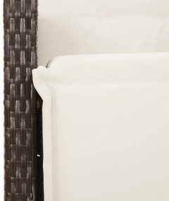 9 részes barna polyrattan kerti bisztrógarnitúra párnákkal