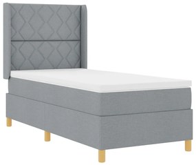 Boxspringágy Matrac 100x200 cm Világosszürke Anyag