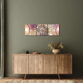 Kép - Mandala elemekkel (órával) (90x30 cm)