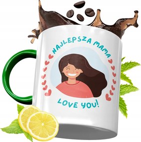 Zöld Bögre Anyukáknak Születésnapi Ajándék fényképes nyomtatással