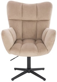 HR650CROSS Latte modern velúr szék fekete lábbal