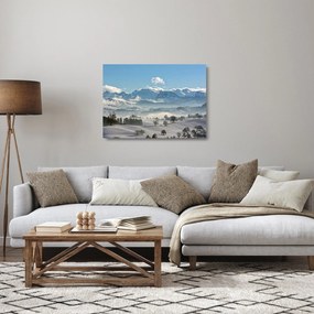 A havas hegyek képe (üvegen) (70x50 cm)