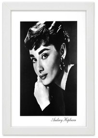 Gario Poszter Audrey Hepburn portréja A keret színe: Természetes, Méret: 70 x 100 cm