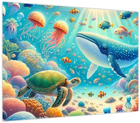 Üveg kép - A világ a víz alatt (70x50 cm)