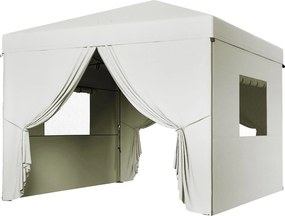 Outsunny Pop-Up Összecsukható 3x3m Kerti Sátor 4 Oldalfallal, 2 Hálós Ablakkal, Állítható Magassággal, Vízálló, UV Ellenálló, Szállító Táskával a Kemp