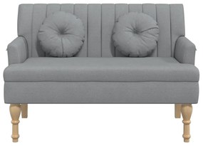világosszürke szövetpad párnákkal 113x64,5x75,5 cm
