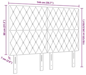 LED Fejtámla Fekete 72 cm Velúr