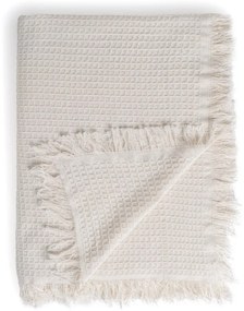 Krémszínű újrahasznosított pamut ágytakaró 260x280 cm Honeycomb – Ixia