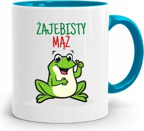 Kék Bögre Fiúnak Békás Férj nyomott mintával, fényképpel