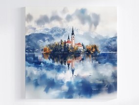 Våszonkép Canvas Tåjkép Szlovénia Tó Hibås Sziget Templom 40x40